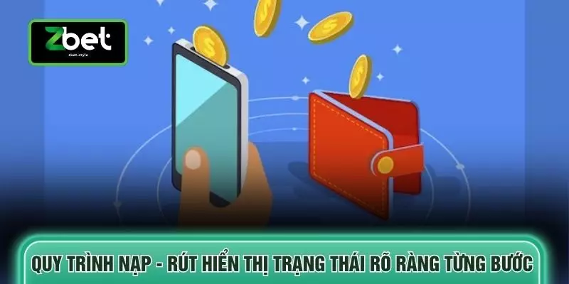 Quy trình Nạp - Rút hiển thị trạng thái rõ ràng từng bước
